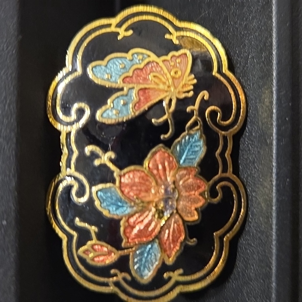 Vintage Cloisonné Scarf Clip